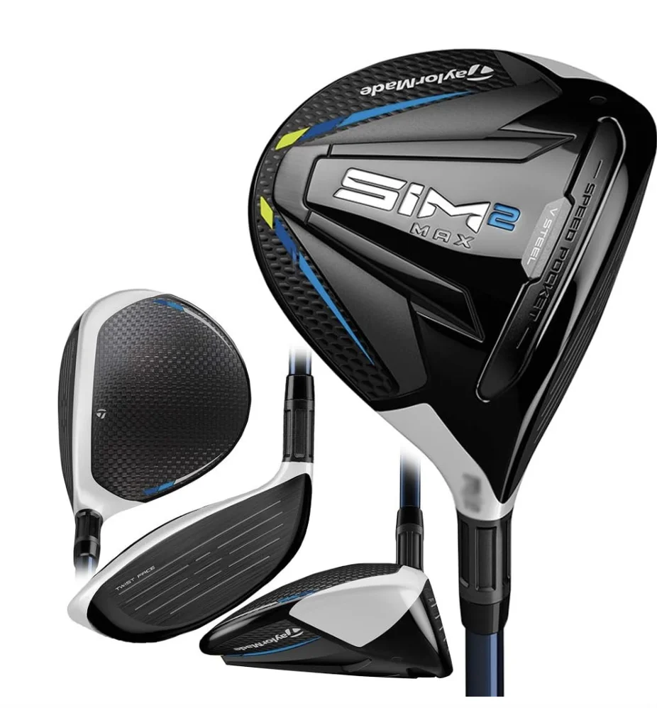 Set of golf woods including driver and fairway woods